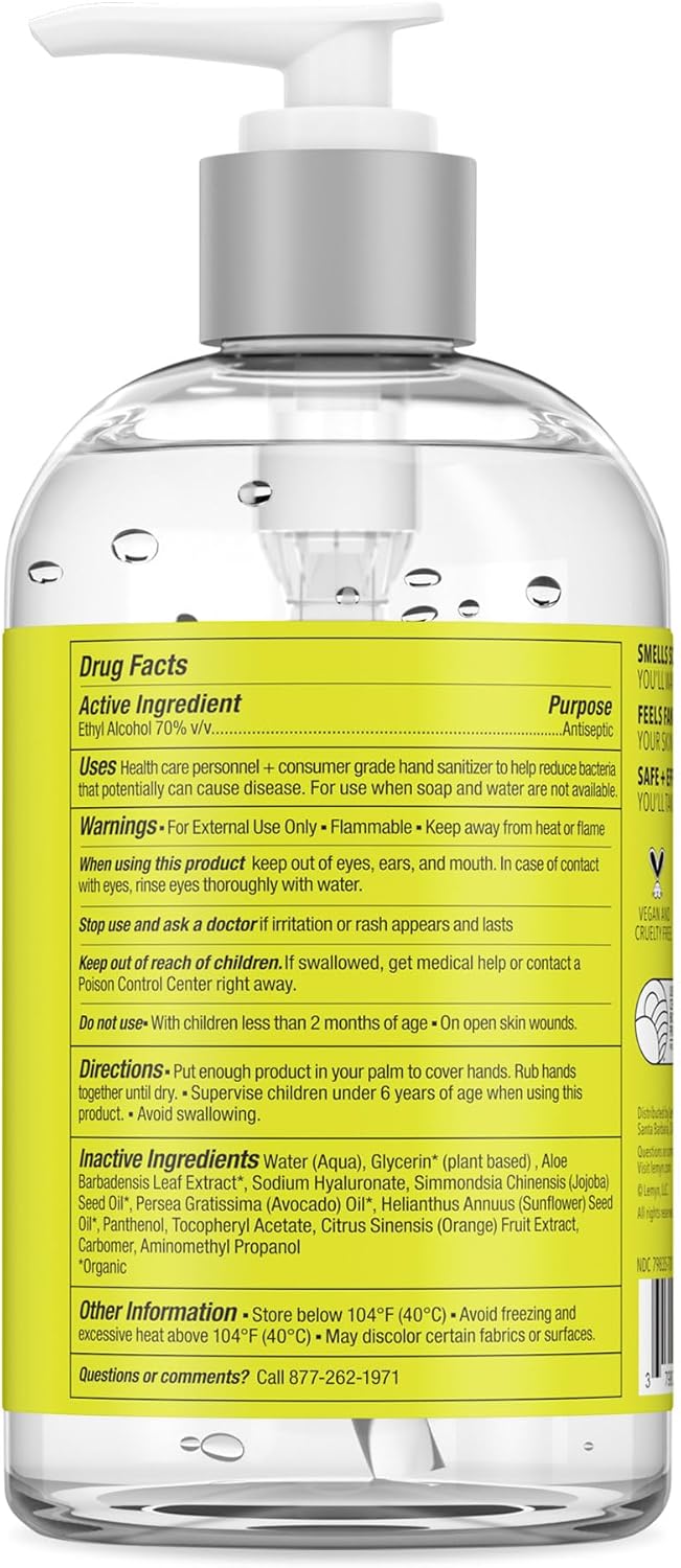 Orange Aloe Hand Sanitizer Gel — 12oz Pump | Medical Grade, Non-Drying