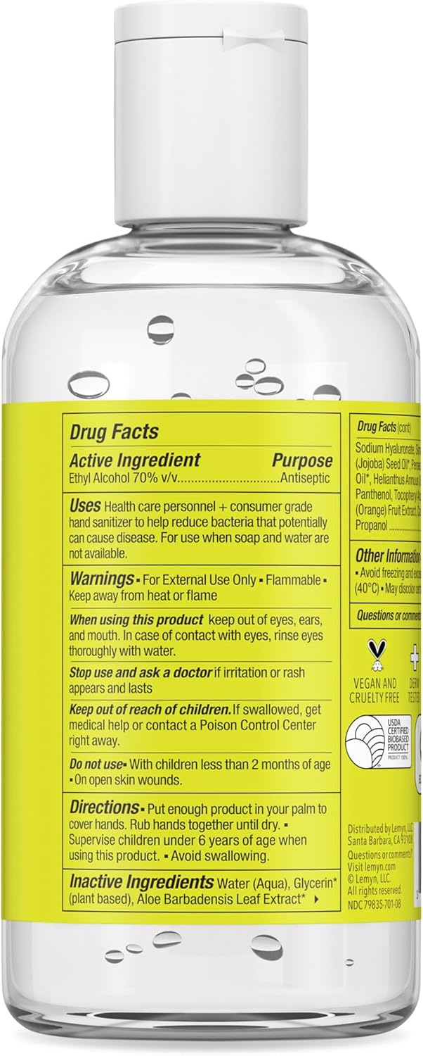 Orange Aloe Hand Sanitizer Gel — 8oz Flip Top | Medical Grade, Non-Drying