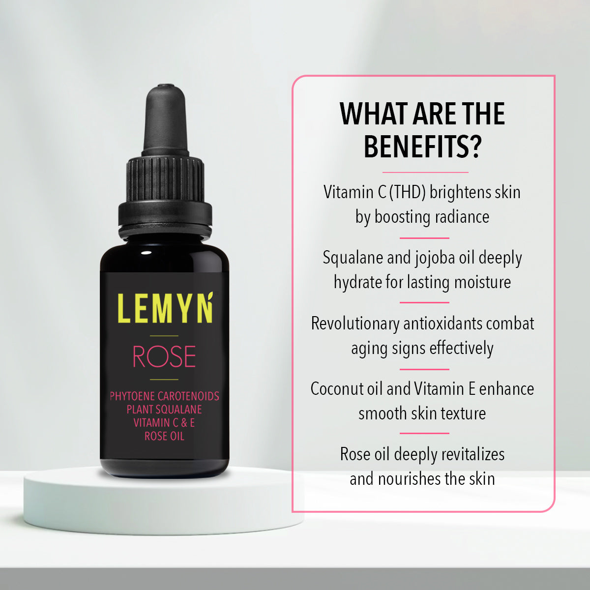 Rose Oil + Squalane &amp; Vitamin C  | Enhanced with Carotenoids &amp; Vitamin E | Freshly Made