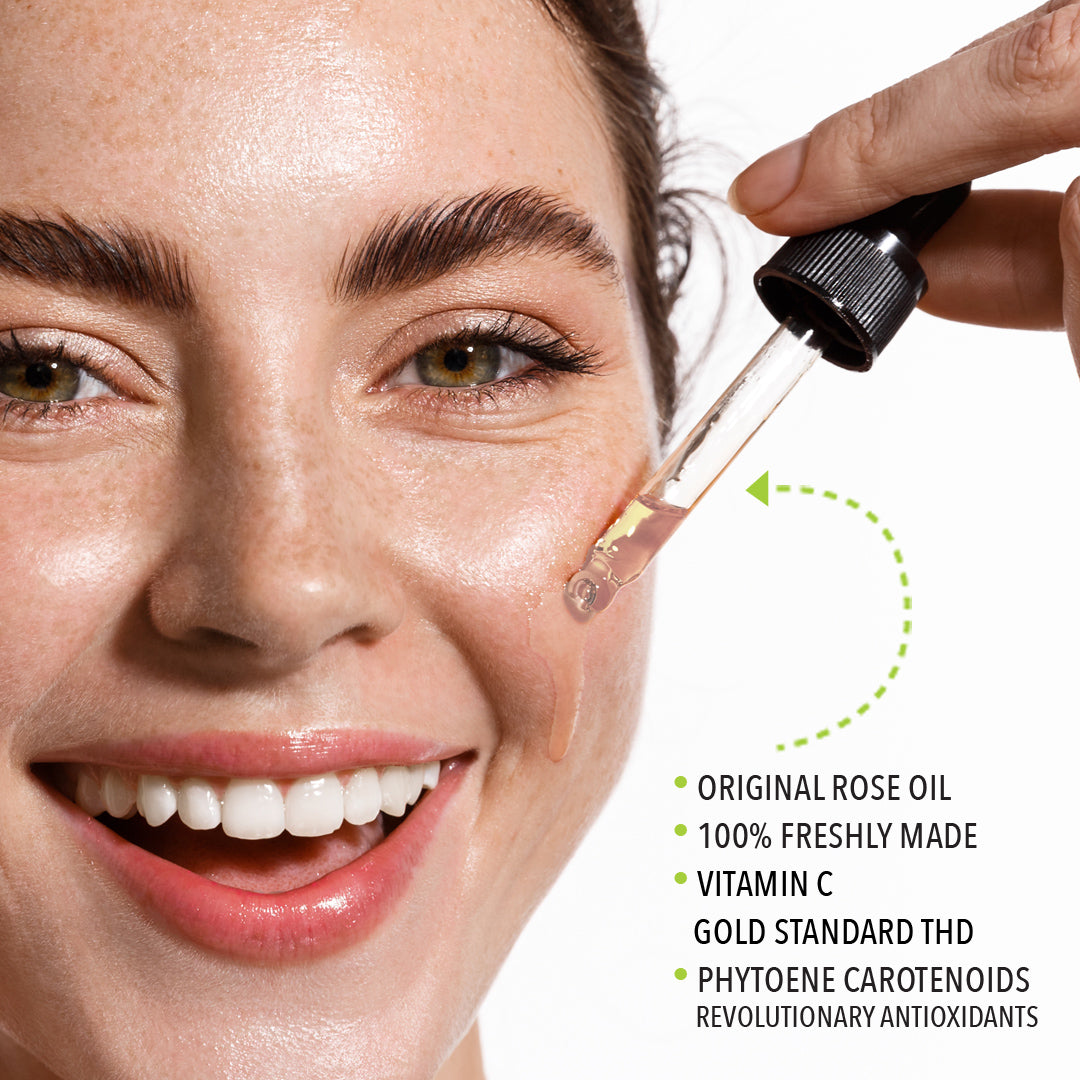 Rose Oil + Squalane &amp; Vitamin C  | Enhanced with Carotenoids &amp; Vitamin E | Freshly Made